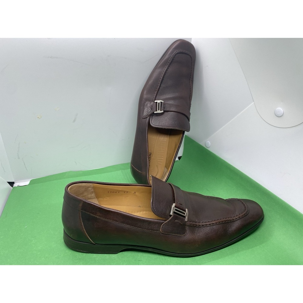 MAGNANNI Men's Brown Leather LINO Loafers Shoes 15061 Size 11 M Made in Spain